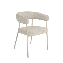 Best House Nordic TRIVIO Lot de 2 fauteuils de table en tissu pieds beiges