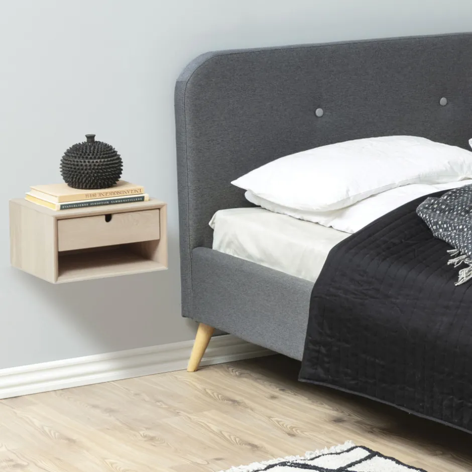 Online Drawer TROGON Table de chevet murale 1 tiroir, 1 niche en bois