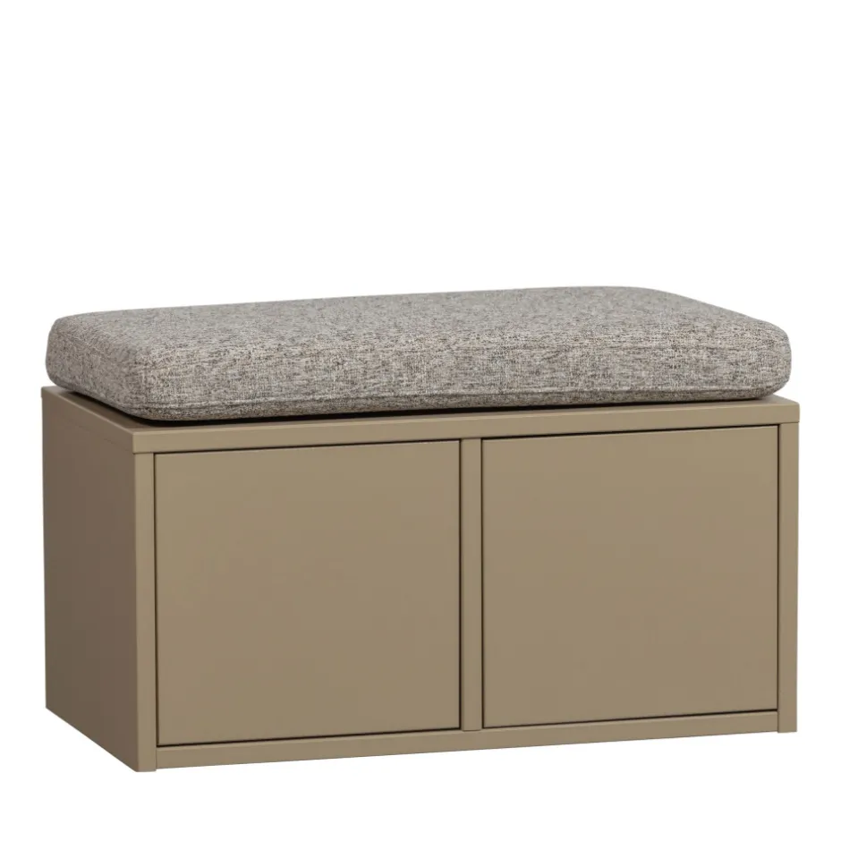 Discount Woood TURNER Banc d'entrée avec rangement chaussures en bois L80cm