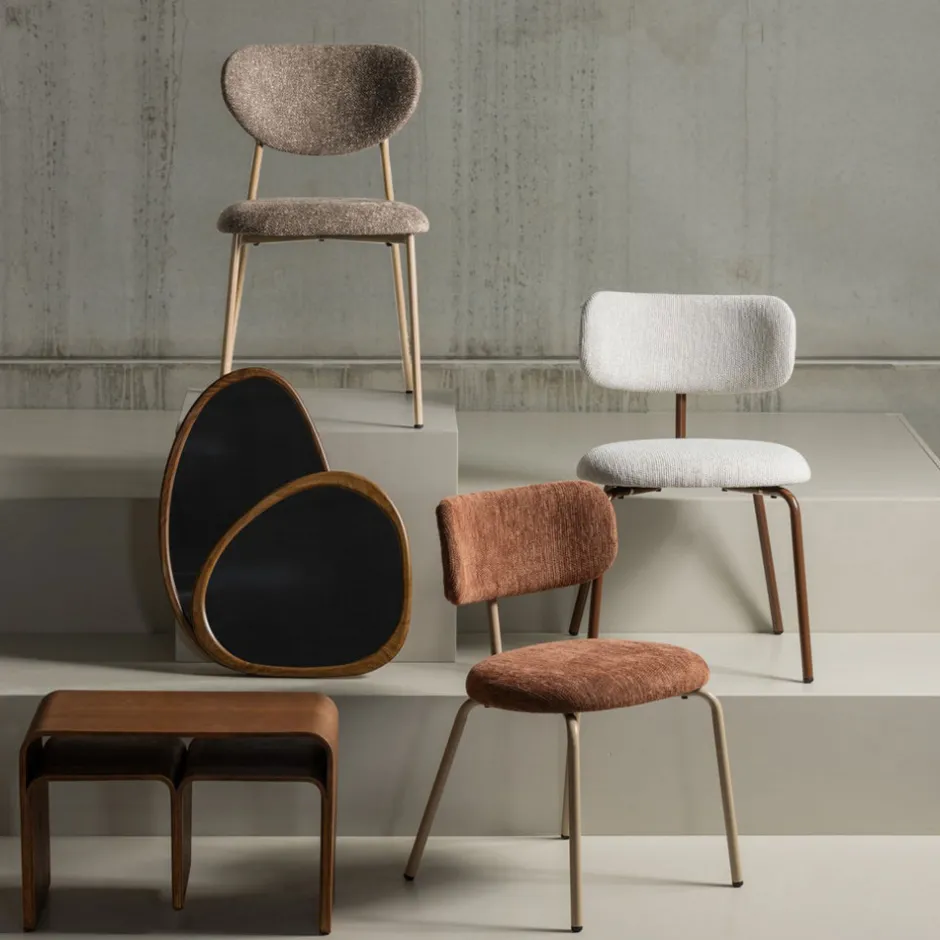 New Woood VALOR Lot de 2 chaises en tissu et métal