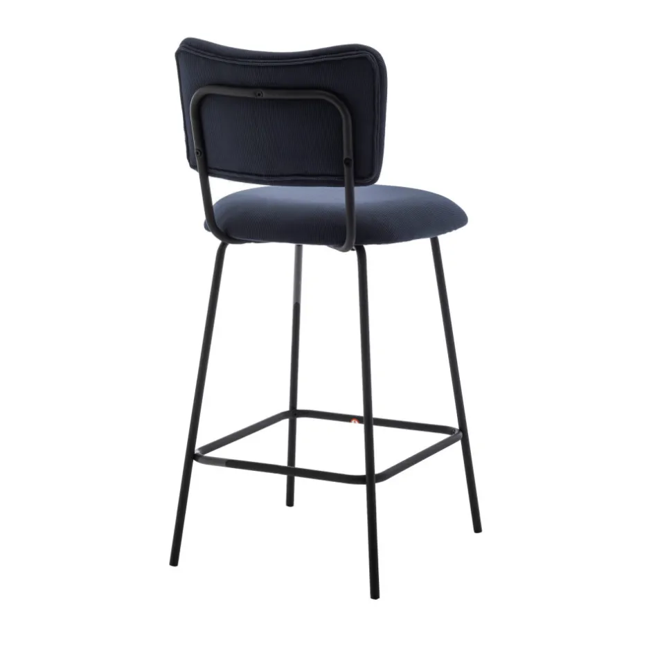 Clearance Drawer VANDER Lot de 2 chaises de bar en velours côtelé et métal H65cm
