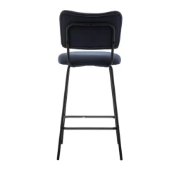 Clearance Drawer VANDER Lot de 2 chaises de bar en velours côtelé et métal H65cm