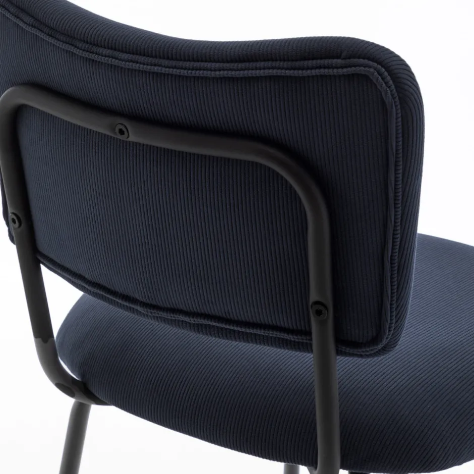 Clearance Drawer VANDER Lot de 2 chaises de bar en velours côtelé et métal H65cm