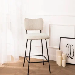 Clearance Drawer VANDER Lot de 2 chaises de bar en tissu et métal H65cm