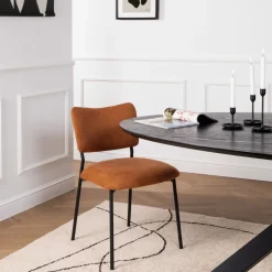 Online Drawer VANDER Lot de 2 chaises en tissu et métal