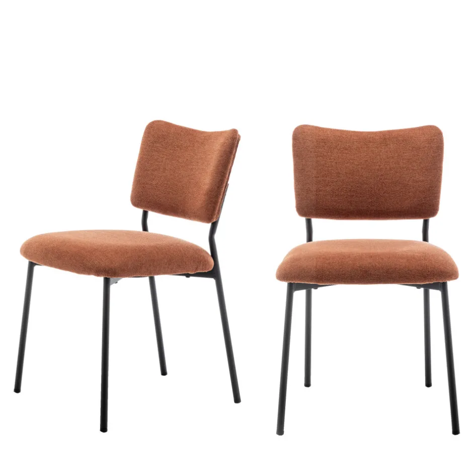 Online Drawer VANDER Lot de 2 chaises en tissu et métal