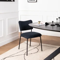 Online Drawer VANDER Lot de 2 chaises en velours côtelé et métal