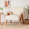 Discount Drawer VEDA Fauteuil en tissu chenille et bois