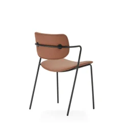 No name VELURA Lot de 2 chaises en simili cuir et métal