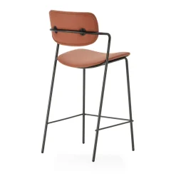 Best No name VELURA Lot de 2 tabourets de bar en simili cuir et métal H67cm