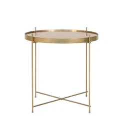 New House Nordic VENEZIA Table basse en verre et métal ø48xh48cm