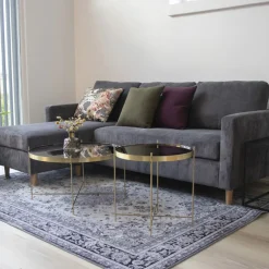 Online House Nordic VENEZIA Table basse en verre et métal ø70xh40cm