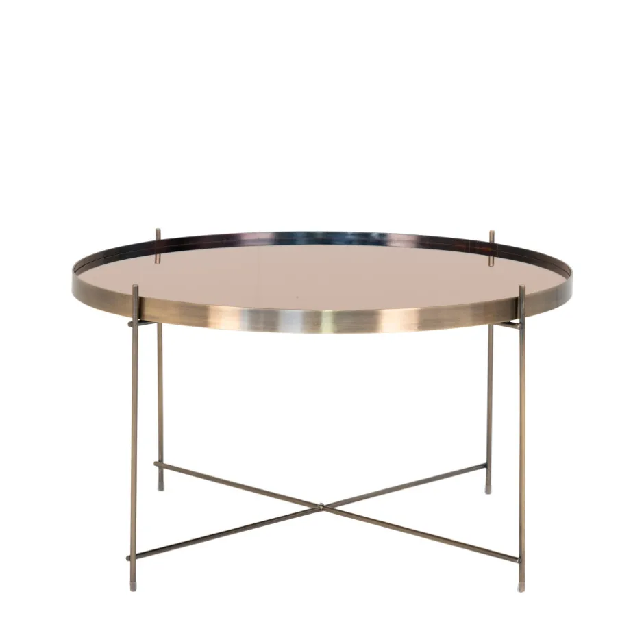 Online House Nordic VENEZIA Table basse en verre et métal ø70xh40cm