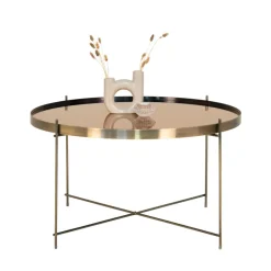 Online House Nordic VENEZIA Table basse en verre et métal ø70xh40cm