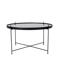 Online House Nordic VENEZIA Table basse en verre et métal ø70xh40cm