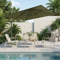 Best Drawer VEYA Parasol carré déporté en aluminium 3x3m