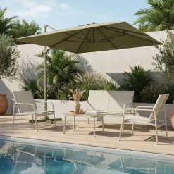 Best Drawer VEYA Parasol rectangulaire déporté en aluminium 3x4m