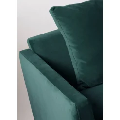 Online Drawer VILLABON Canapé 3 places en velours pieds épingles noirs