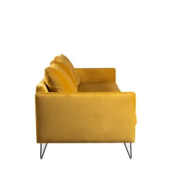 Sale Drawer VILLABON Canapé 4 places en velours pieds épingles noirs
