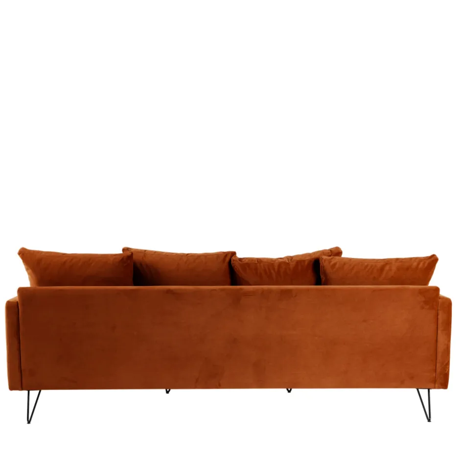Sale Drawer VILLABON Canapé 4 places en velours pieds épingles noirs