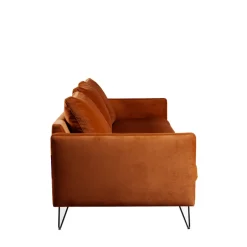 Sale Drawer VILLABON Canapé 4 places en velours pieds épingles noirs