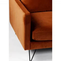Sale Drawer VILLABON Canapé 4 places en velours pieds épingles noirs