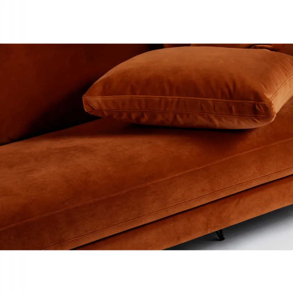 Sale Drawer VILLABON Canapé 4 places en velours pieds épingles noirs