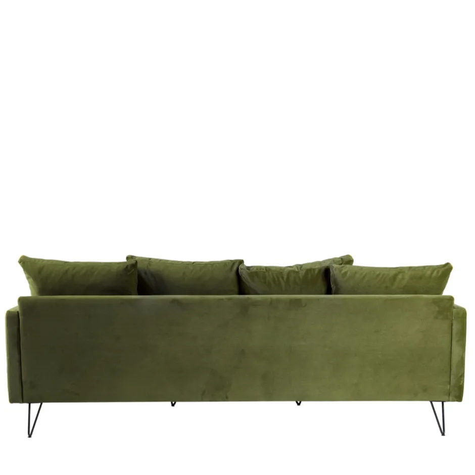 Sale Drawer VILLABON Canapé 4 places en velours pieds épingles noirs