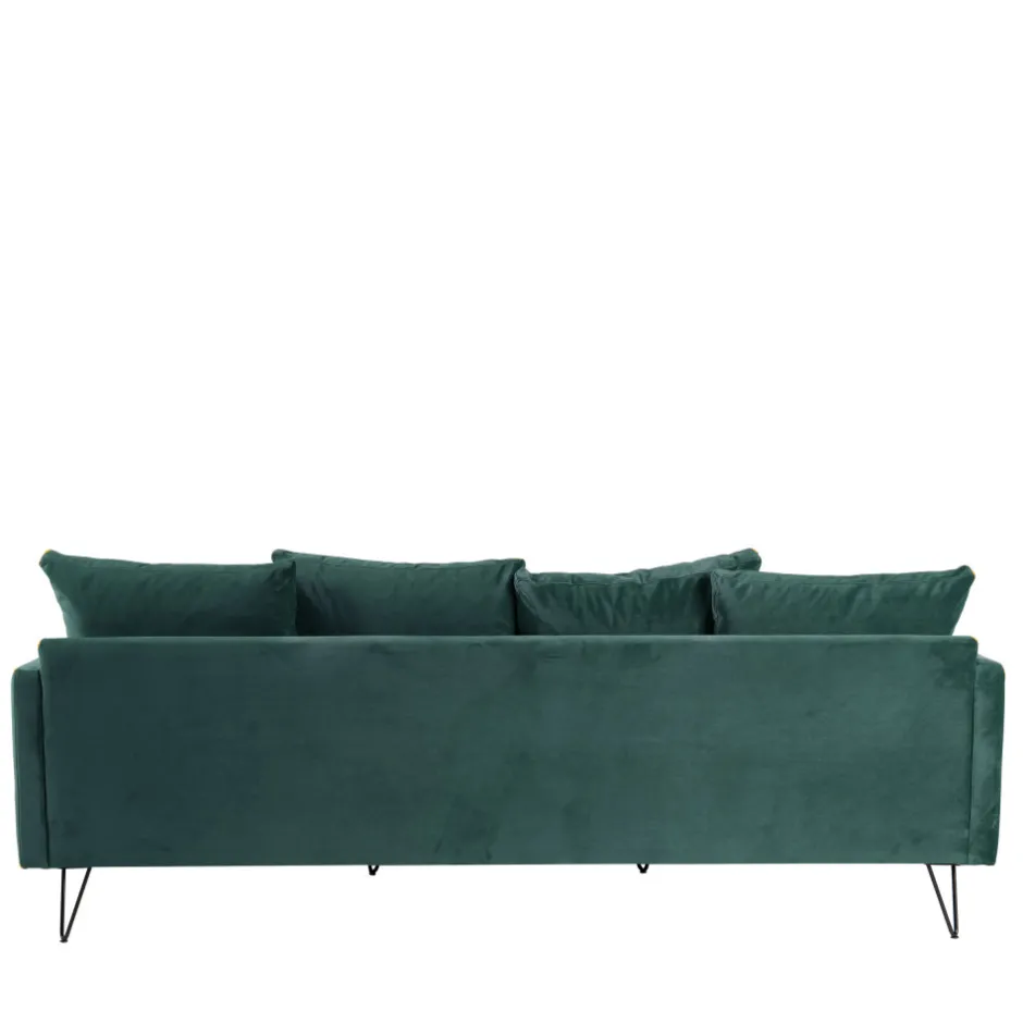 Sale Drawer VILLABON Canapé 4 places en velours pieds épingles noirs