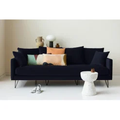 Sale Drawer VILLABON Canapé 4 places en velours pieds épingles noirs