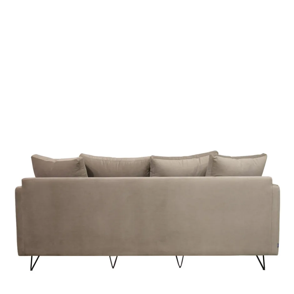 Sale Drawer VILLABON Canapé 4 places en velours pieds épingles noirs