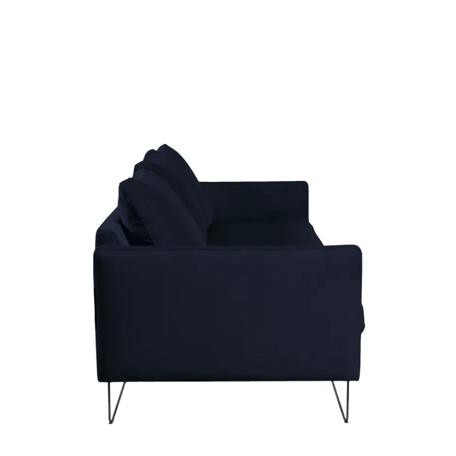 Sale Drawer VILLABON Canapé 4 places en velours pieds épingles noirs