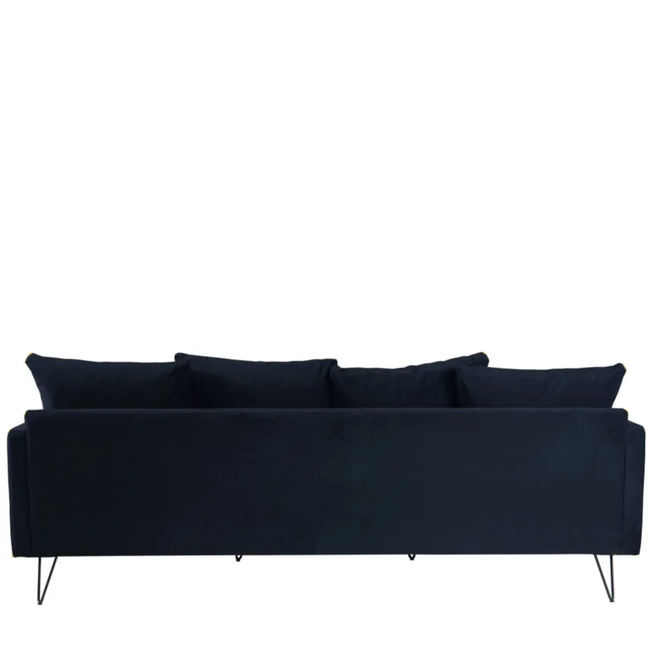 Sale Drawer VILLABON Canapé 4 places en velours pieds épingles noirs