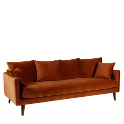 Best Drawer VILLABON Canapé convertible 4 places en velours pieds bois foncé