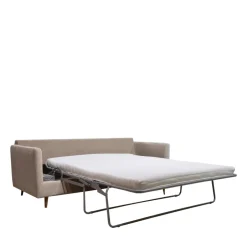 Best Drawer VILLABON Canapé convertible 4 places en velours pieds bois foncé