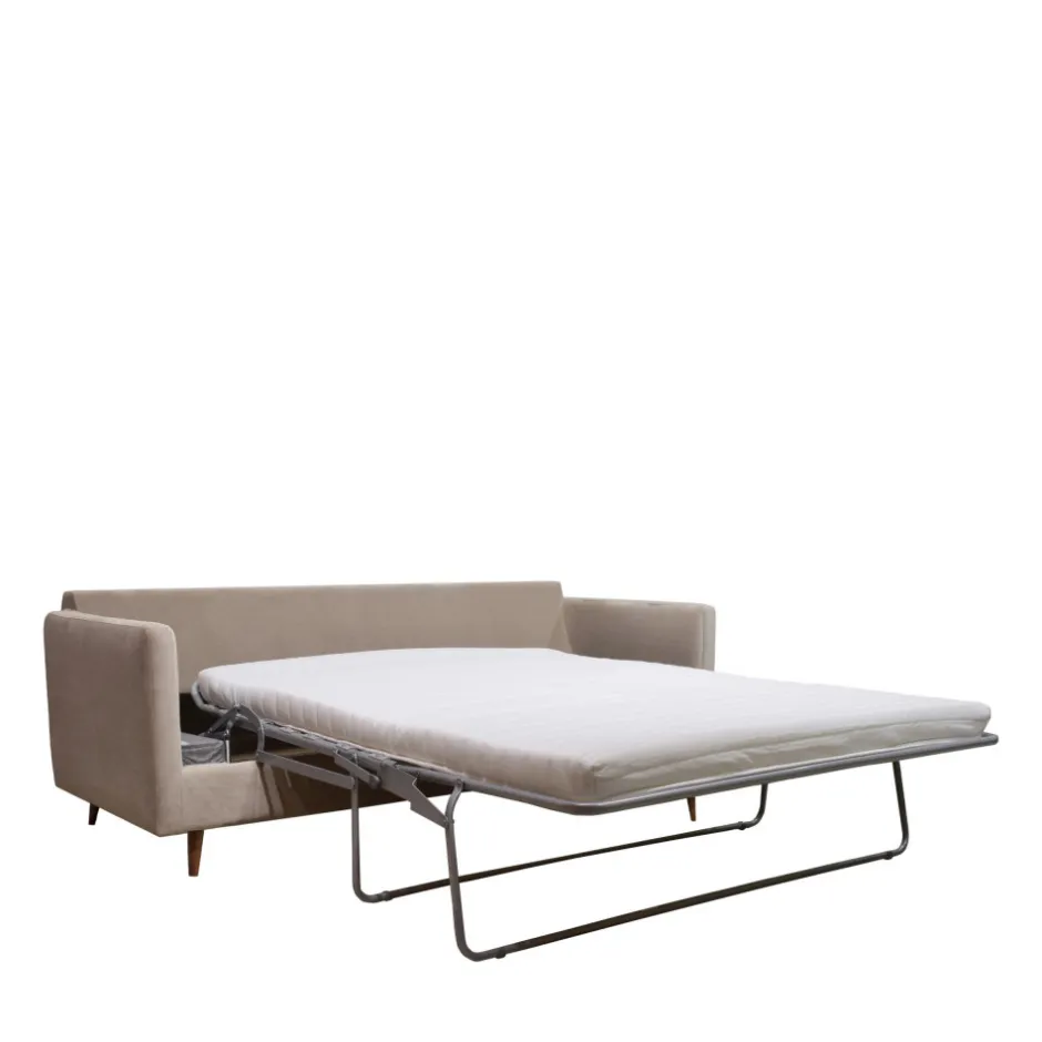 Best Drawer VILLABON Canapé convertible 4 places en velours pieds bois foncé