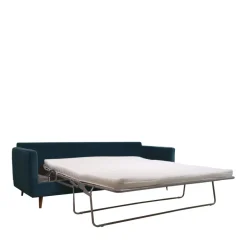 Best Drawer VILLABON Canapé convertible 4 places en velours pieds bois foncé