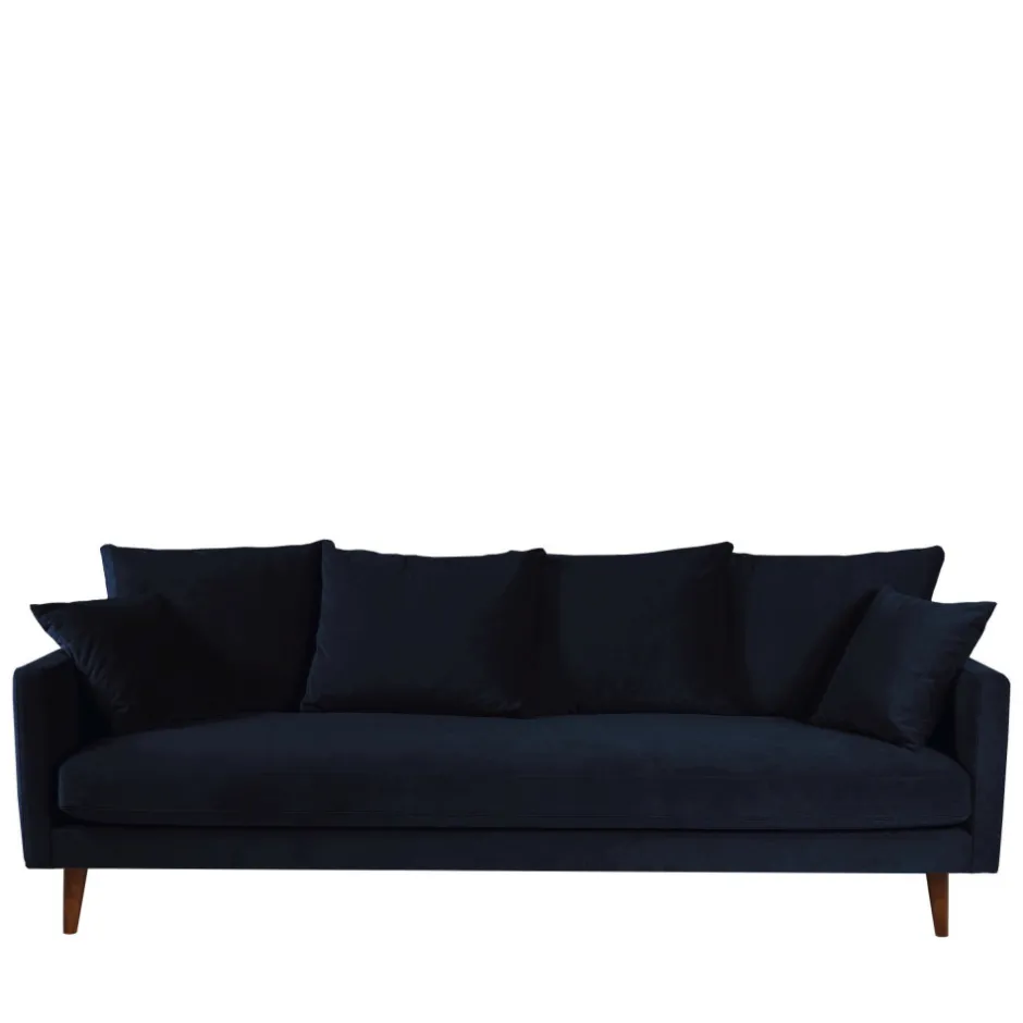 Best Drawer VILLABON Canapé convertible 4 places en velours pieds bois foncé