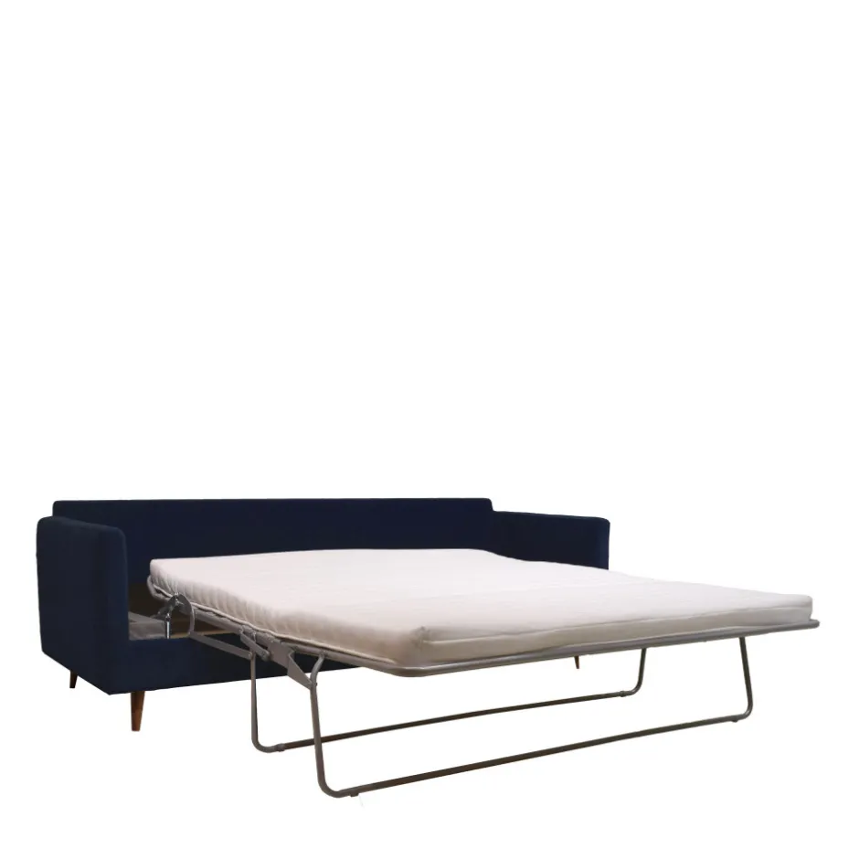Best Drawer VILLABON Canapé convertible 4 places en velours pieds bois foncé