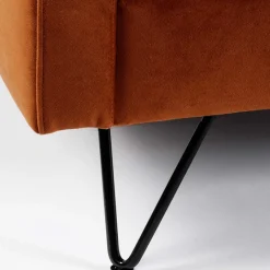 Sale Drawer VILLABON Canapé convertible 3 places en velours pieds épingles noirs
