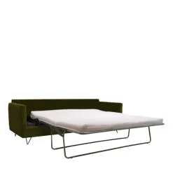 Sale Drawer VILLABON Canapé convertible 3 places en velours pieds épingles noirs