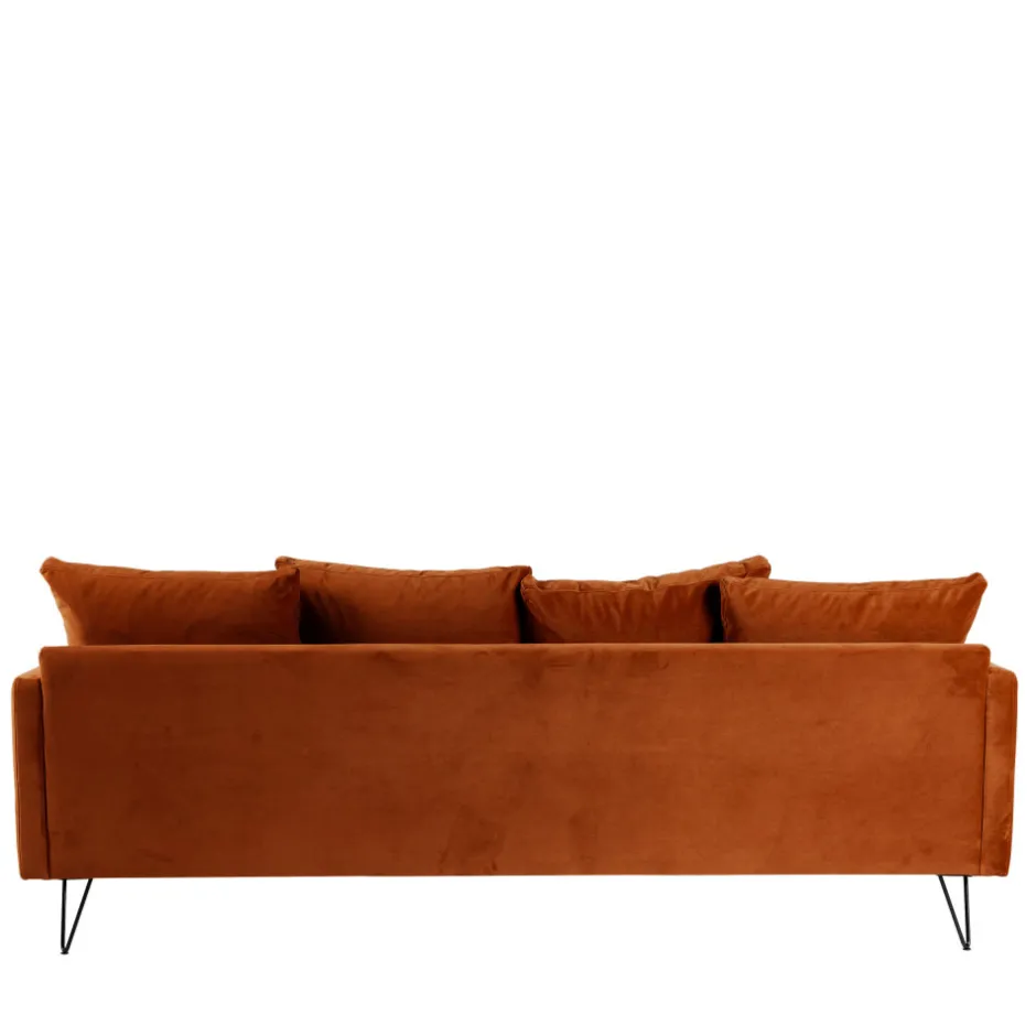 Discount Drawer VILLABON Canapé convertible 4 places en velours pieds épingles noirs