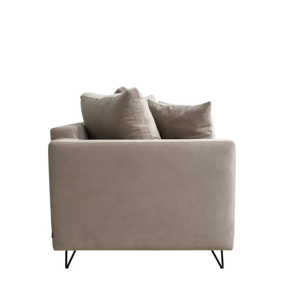 Discount Drawer VILLABON Canapé convertible 4 places en velours pieds épingles noirs