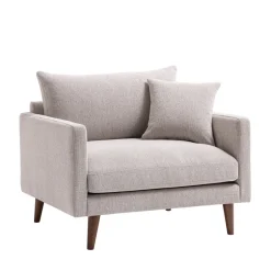 Sale Drawer VILLABON Fauteuil XL en tissu pieds bois foncé