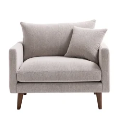Sale Drawer VILLABON Fauteuil XL en tissu pieds bois foncé