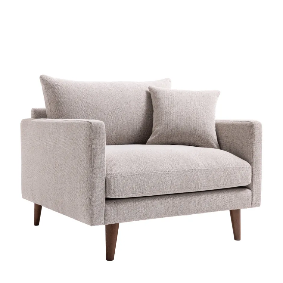 Sale Drawer VILLABON Fauteuil XL en tissu pieds bois foncé