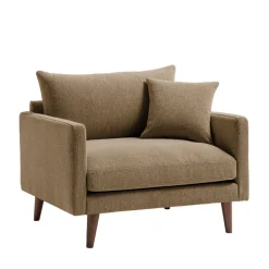 Sale Drawer VILLABON Fauteuil XL en tissu pieds bois foncé