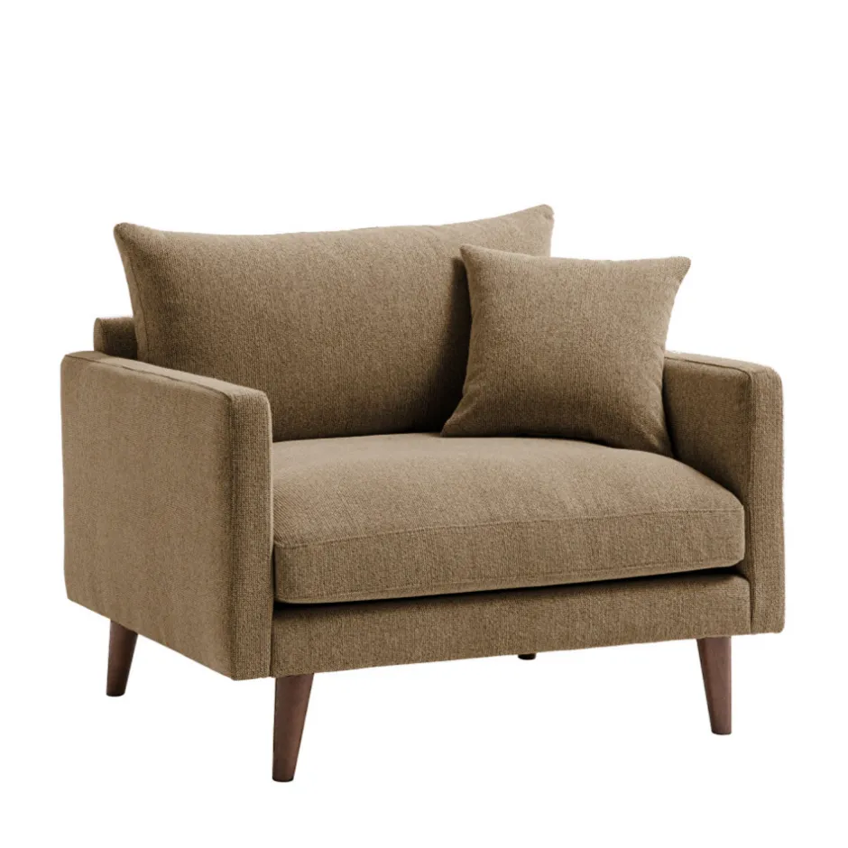 Sale Drawer VILLABON Fauteuil XL en tissu pieds bois foncé