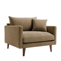 Sale Drawer VILLABON Fauteuil XL en tissu pieds bois foncé