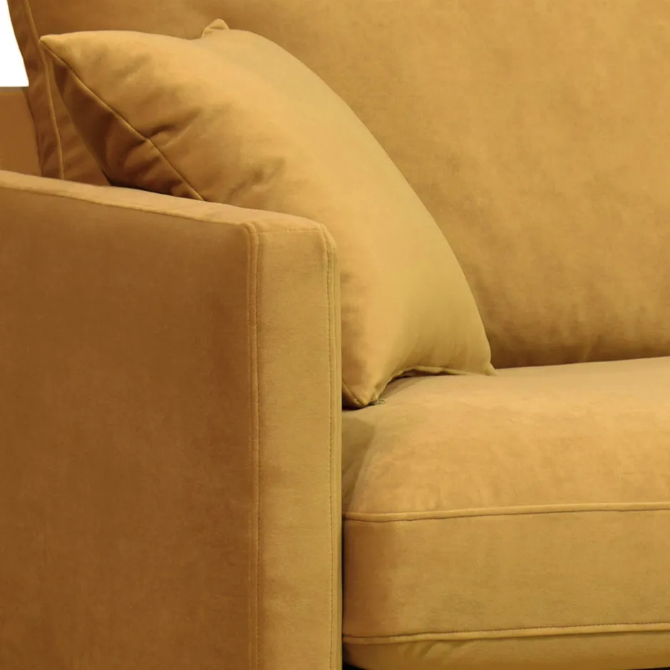 Discount Drawer VILLABON Fauteuil XL en velours pieds bois foncé